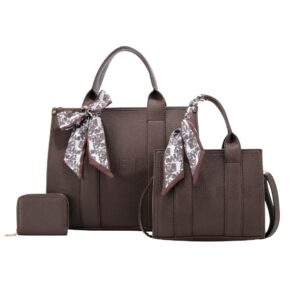 L2011  CF  Embossed Letter Tote Trio with Printed Silk Scarf 3N1