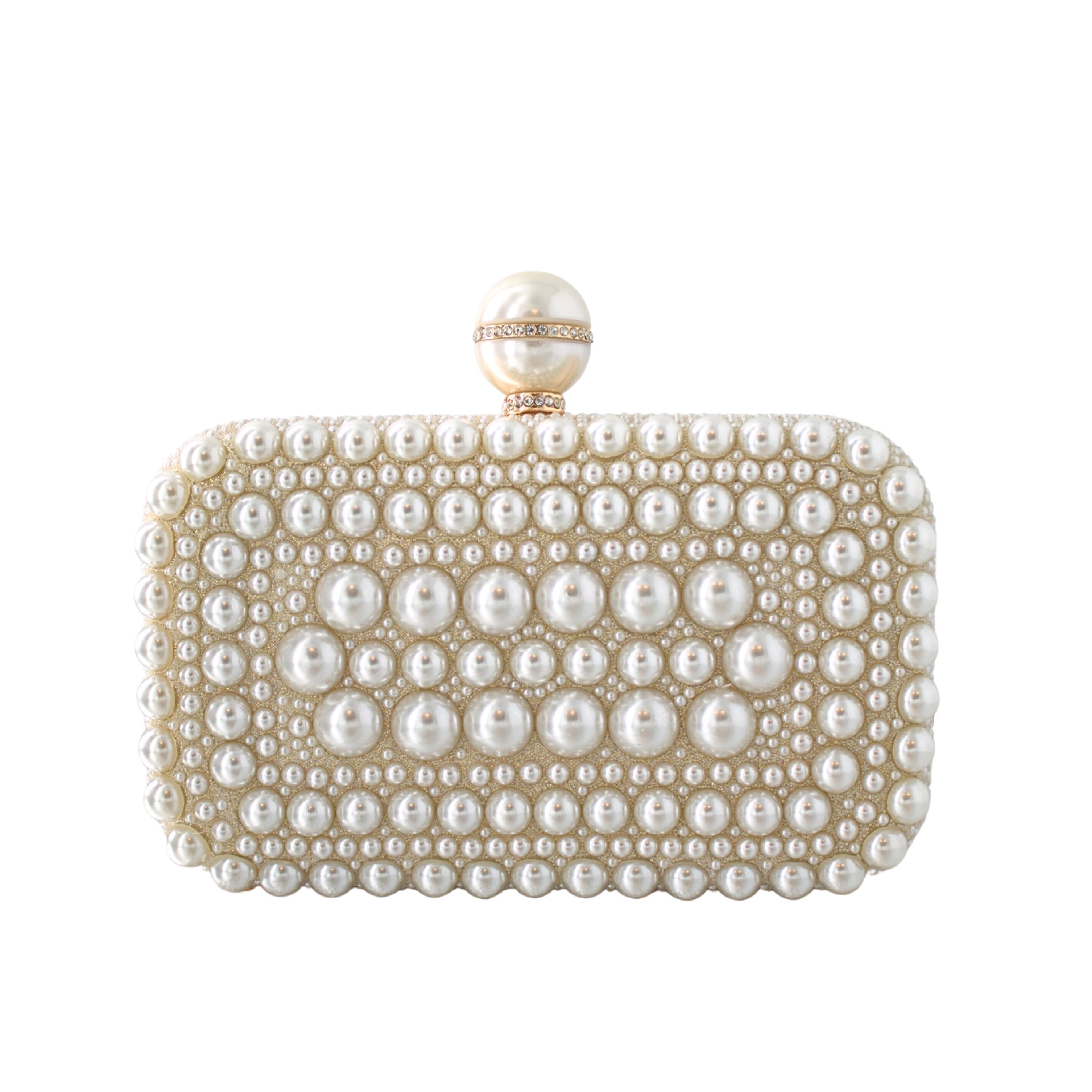 32074 BG Pearl Beaded Evening Clutch