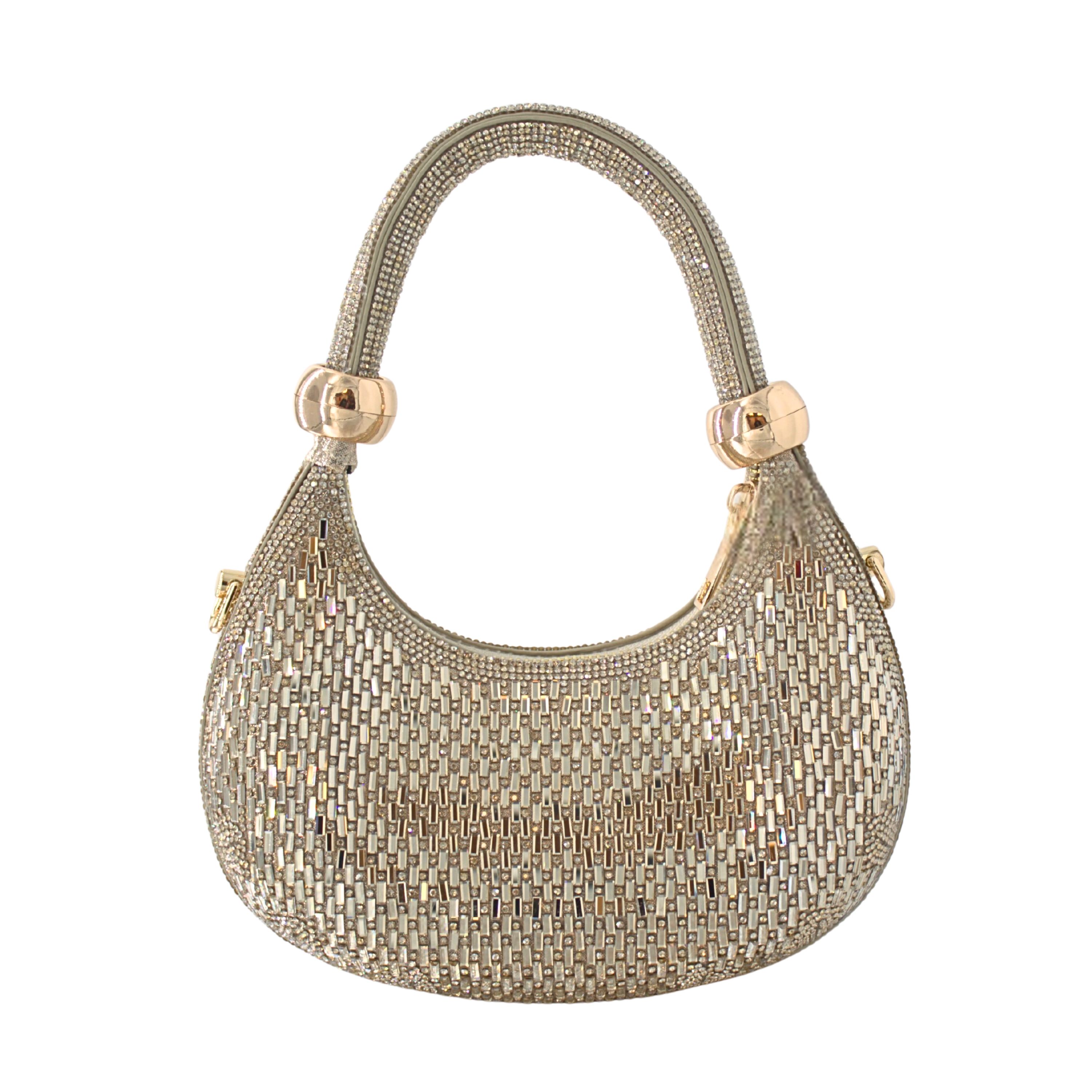 32075 GD Sparkling Crystal Evening Hobo Purse