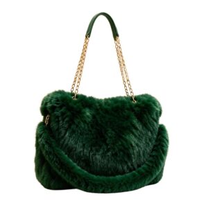 B1190 GN Fluffy Chain Tote Bag