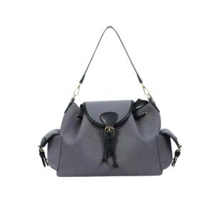 5158 GY Canvas Flap Shoulder Bag