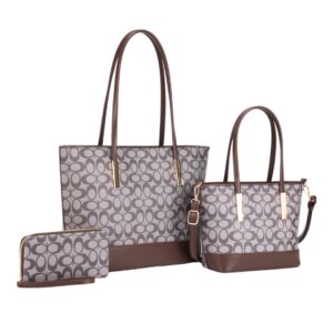 ZW-31960 GY/CF Vintage Pattern Shoulder Bag 3N 1 Set