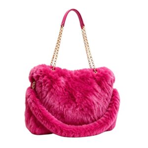 B1190 H.PK Fluffy Chain Tote Bag