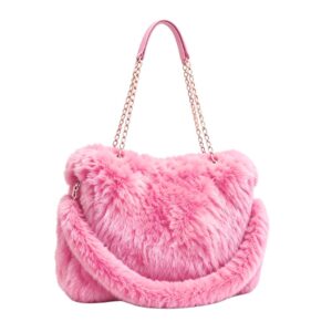 B1190 PK Fluffy Chain Tote Bag