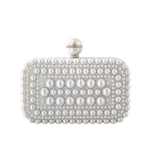 32074 WT Pearl Beaded Evening Clutch