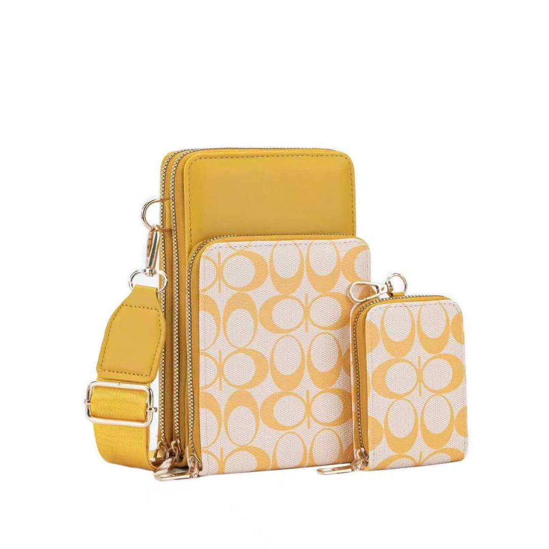 636 YL Printed Phone Crossbody Bag(2 N 1)