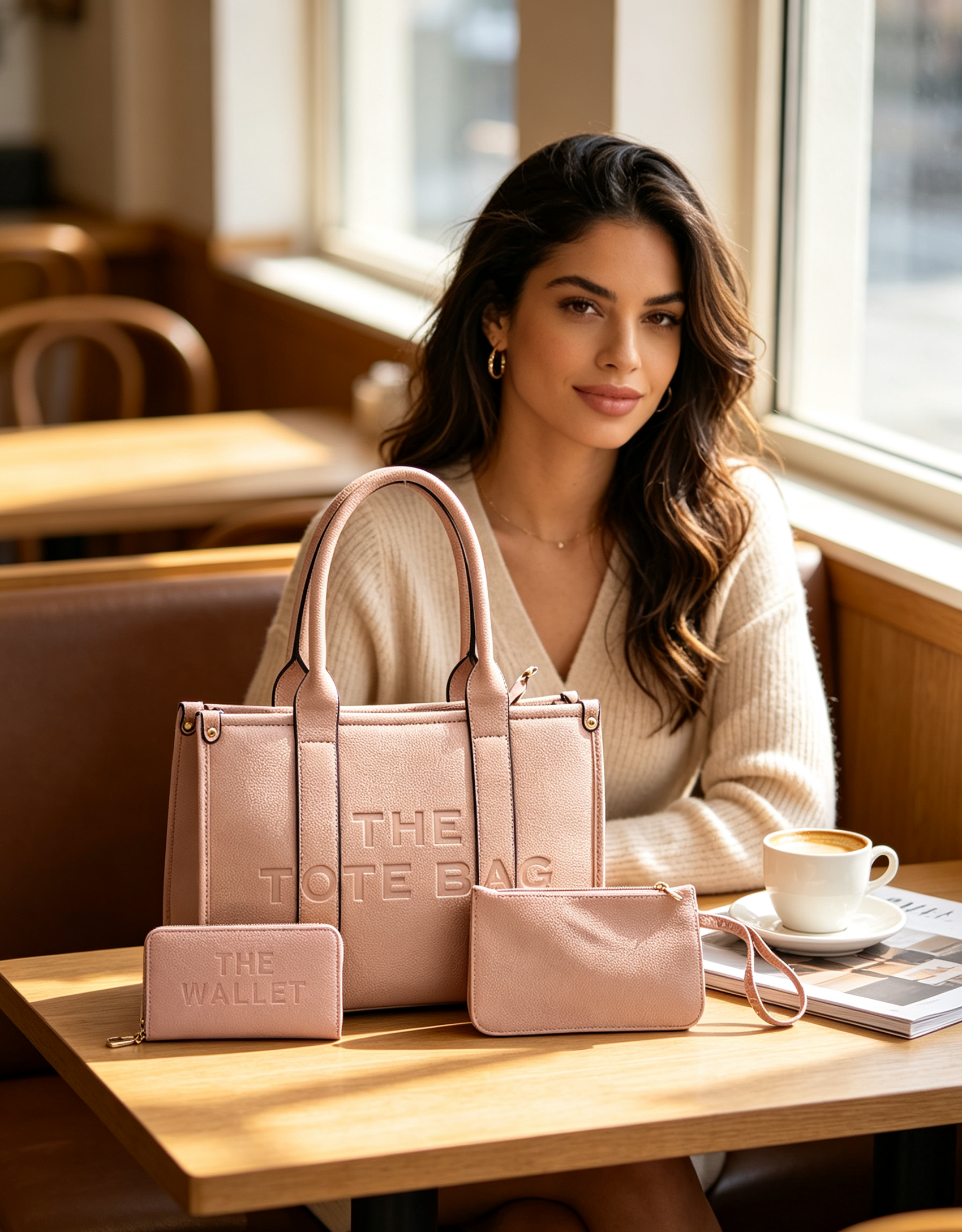 5101 PK Embossed Letter Tote Bag 3N1