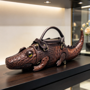 26503 BR 3D Alligator Shape Purse