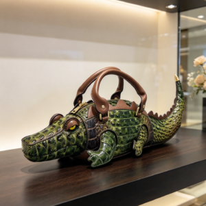 26503 GN 3D Alligator Shape Purse