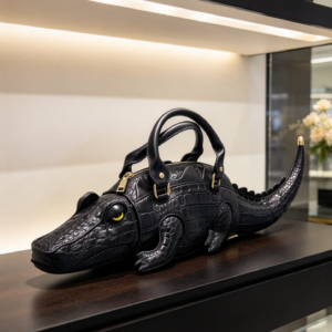 26503 BK 3D Alligator Shape Purse