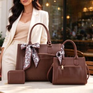 L2007 CF Retro Silk Scarf Fashion Tote Bag(3 N 1)