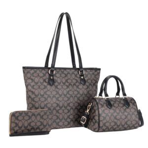 ZW-31959  CF/BK Print 3-Piece Handbag Set