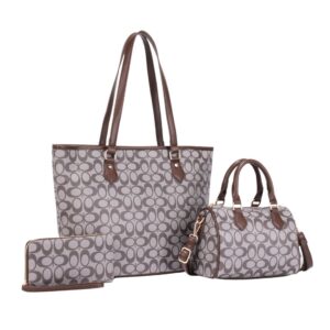 ZW-31959  GY/CF Print 3-Piece Handbag Set