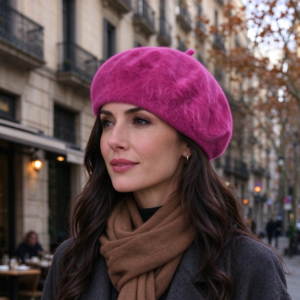 HA320066 FU Angora Beret Hat