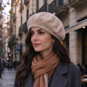 HA320066 LT Angora Beret Hat