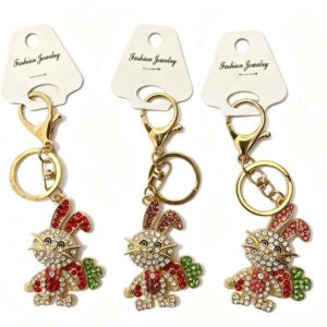 LZ-003 ASST Bunny Rhinestone Keychain (3pcs)