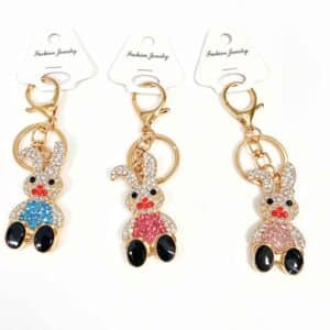 LZ-010 ASST Bunny Rhinestone Keychain (3pcs)