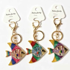 LZ-011 ASST Fish Rhinestones KeyChain (3pcs)