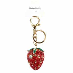 LZ-011 RD Strawberry Rhinestones Key Chain