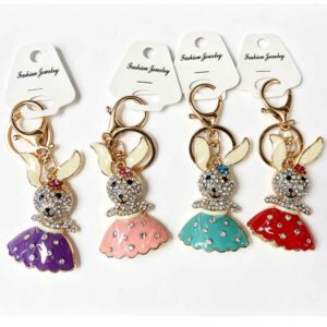 LZ-020 ASST Bunny Rhinestone keychain (3 pics )