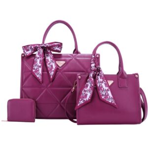 L2004  PUR  Quilted Scarf Handbag Set