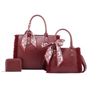 L2005 WN Frayed Trim Handbag Trio
