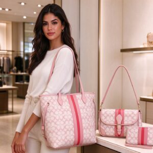ZW-31958  CF/BK  Signature Stripes Tote Set